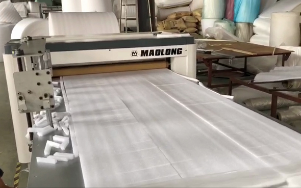 全自动横竖珍珠棉分切机切卷料,自动调刀展示